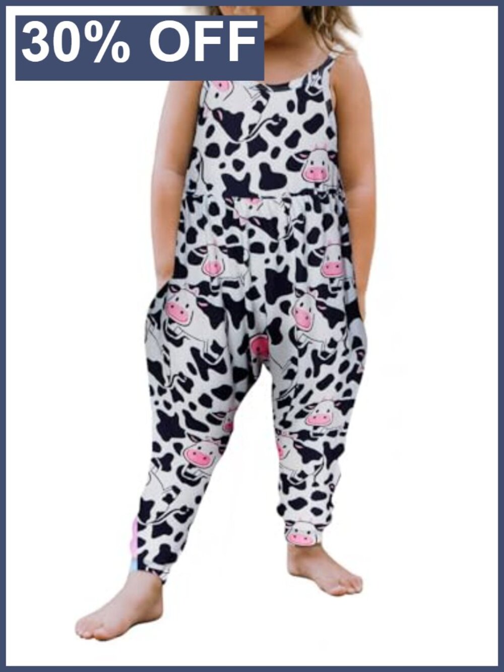 Toddler Girls Strap Jumpsuit One Piece Romper with Pockets Sleeveless